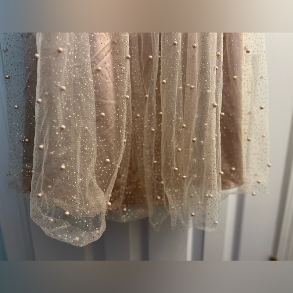 BHLDN Anthropologie Anya Pearl Sparkle Dress Midi Strapless Bridal Size 2 - Picture 4 of 10